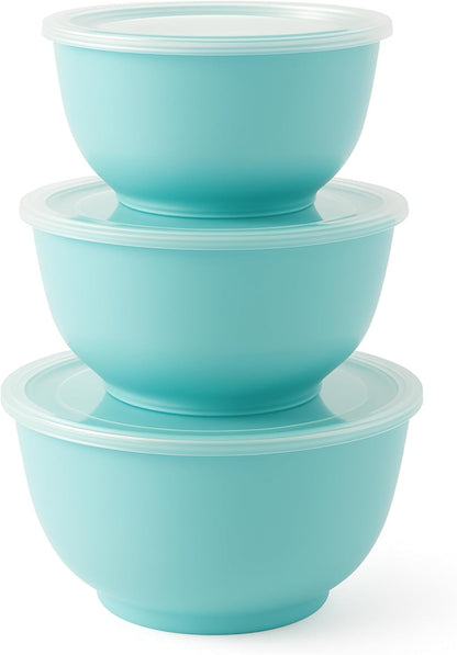 TP Melamine Mixing Bowl Set with Lids, Salad Bowl Set of 3, Aztec Bloom