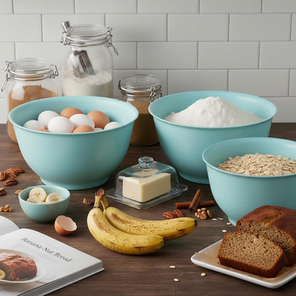 TP Melamine Mixing Bowl Set with Lids, Salad Bowl Set of 3, Aztec Bloom