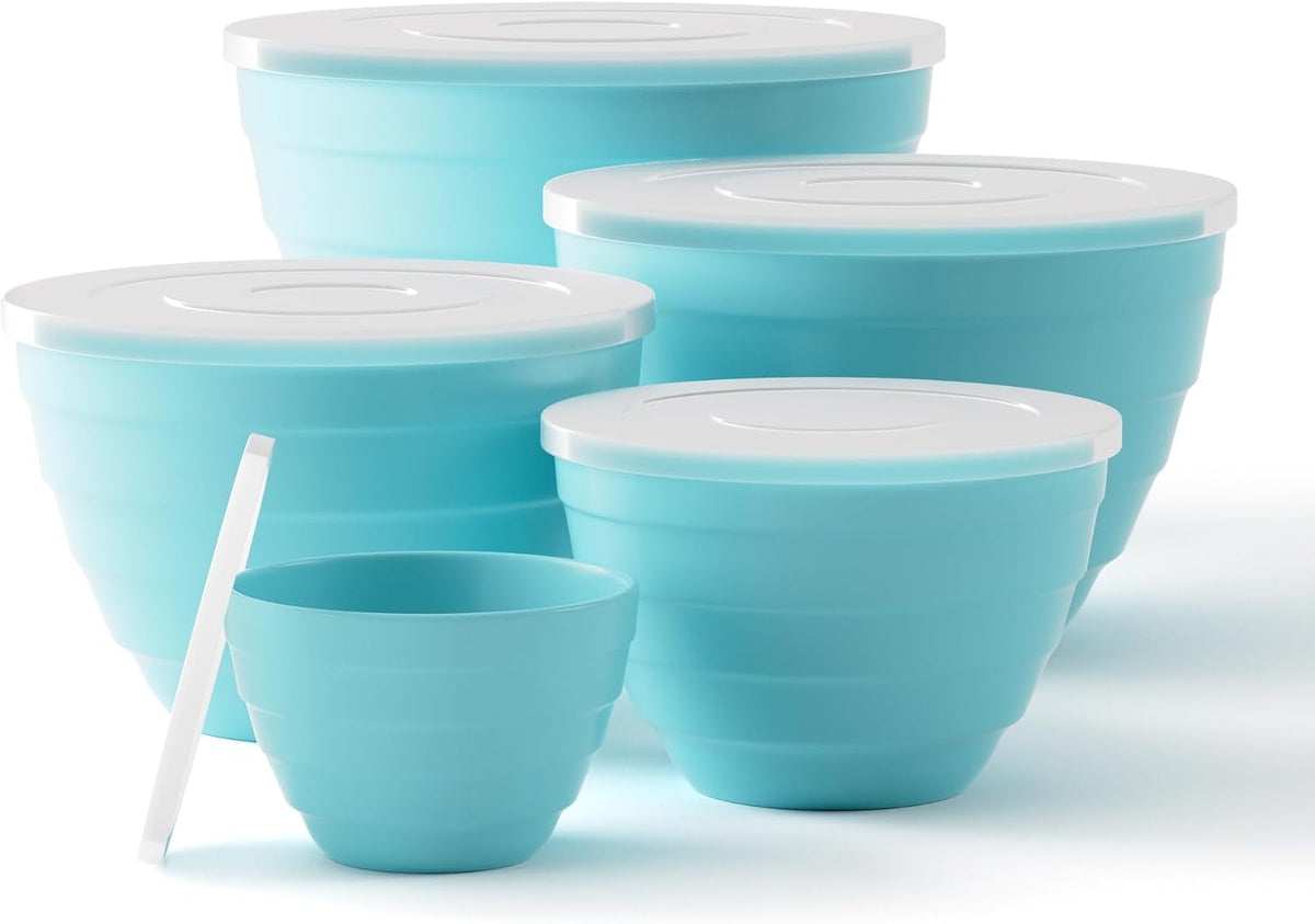 TP Melamine Mixing Bowl Set with Lids, Salad Bowl Set of 3, Aztec Bloom