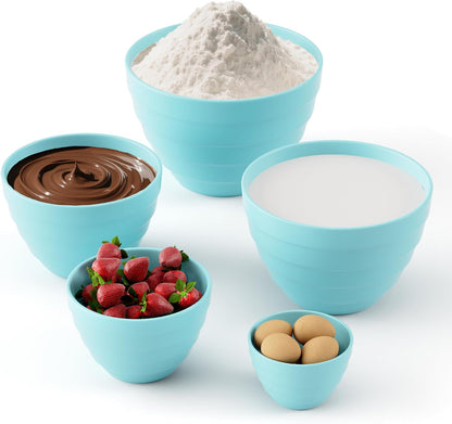 TP Melamine Mixing Bowl Set with Lids, Salad Bowl Set of 3, Aztec Bloom