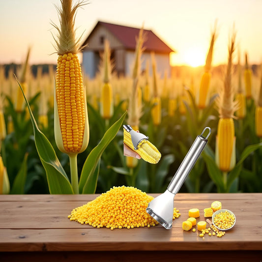 Corn Peeler Corn Planer Thresher Corn Kernel Remover Tool Stainless Steel Corn Peeler for Corn On The Cob Corn Cutter Corn Scraper with Ergonomic Handle for Kitchen Magic Corn Stripper Tool