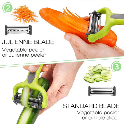 Potato Vegetable Peelers For Kitchen Non Slip Fruit Peeler Y Peeler 3 in 1 Rotatable Blade With Julienne Peeler