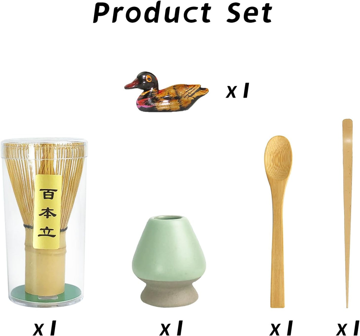 5 Pcs Japanese Matcha Tea Set, Matcha Whisk, Traditional Scoop, Tea Spoon, Scoop Holder, Ceramic Whisk Holder Handmade Matcha Ceremony Kit For Traditional Japanese Tea Ceremony