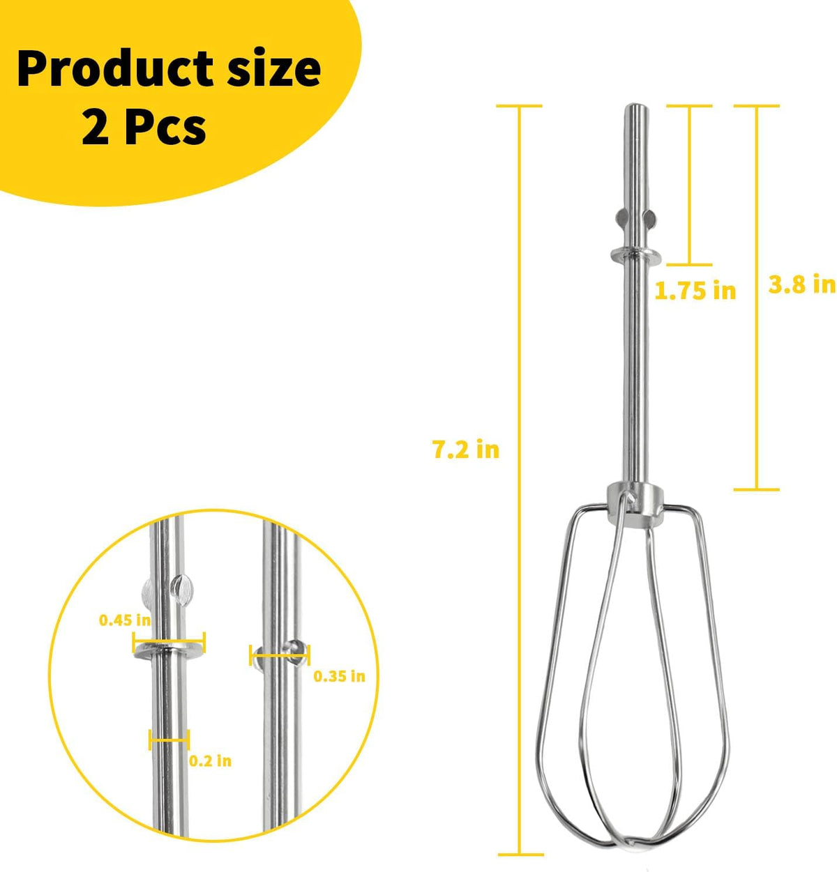 Hand Mixer Beater Attachments for KitchenAid Set of 6