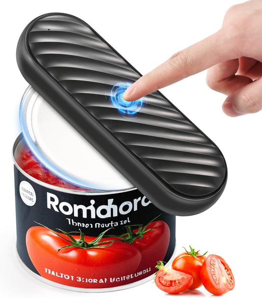 Electric Can Opener for Seniors, One-Touch Automatic Can Opener with Smooth Edge, USB Rechargeable, Cordless Battery Operated, Handsfree, for All Can Sizes, Kitchen Gadgets for Arthritis Users, Black