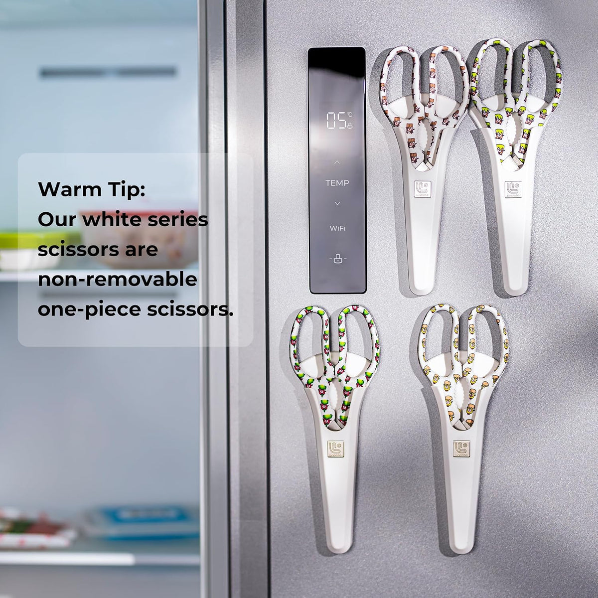 Kitchen Scissors Heavy Duty Kitchen Shears with Magnetic Holder Made with Japanese Steel 4034, Multipurpose Ultra Sharp Cooking Scissors for Meat/Vegetables/BBQ/Herbs/Pizza (Graphic,Cow)