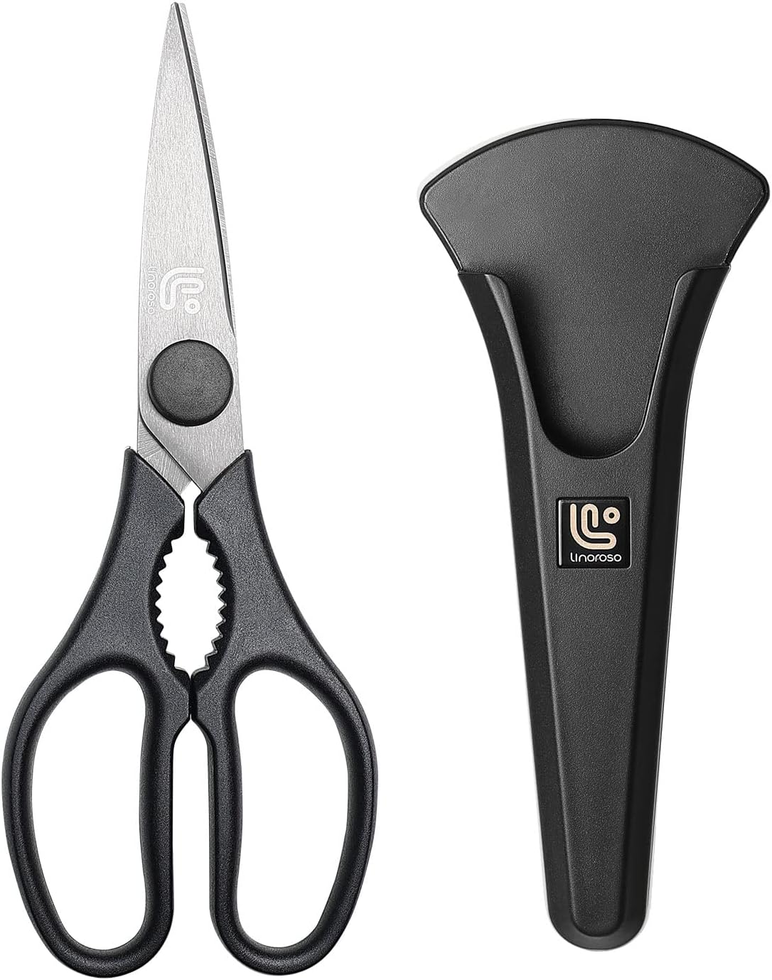 Kitchen Scissors Heavy Duty Kitchen Shears with Magnetic Holder Made with Japanese Steel 4034, Multipurpose Ultra Sharp Cooking Scissors for Meat/Vegetables/BBQ/Herbs/Pizza (Graphic,Cow)