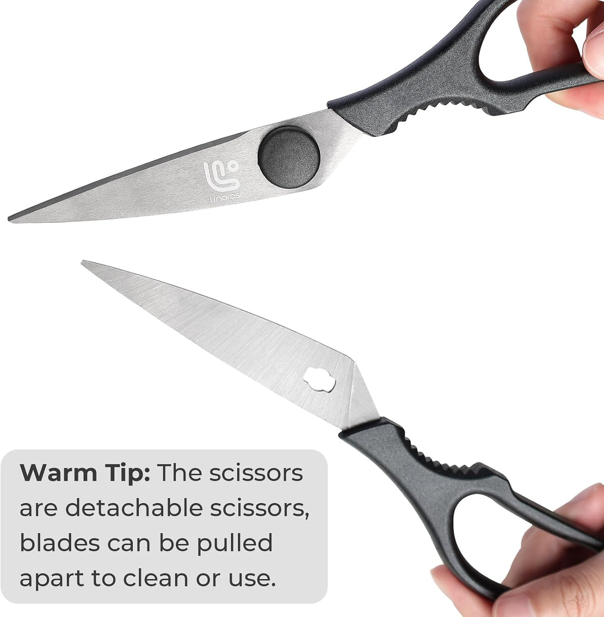 Kitchen Scissors Heavy Duty Kitchen Shears with Magnetic Holder Made with Japanese Steel 4034, Multipurpose Ultra Sharp Cooking Scissors for Meat/Vegetables/BBQ/Herbs/Pizza (Graphic,Cow)