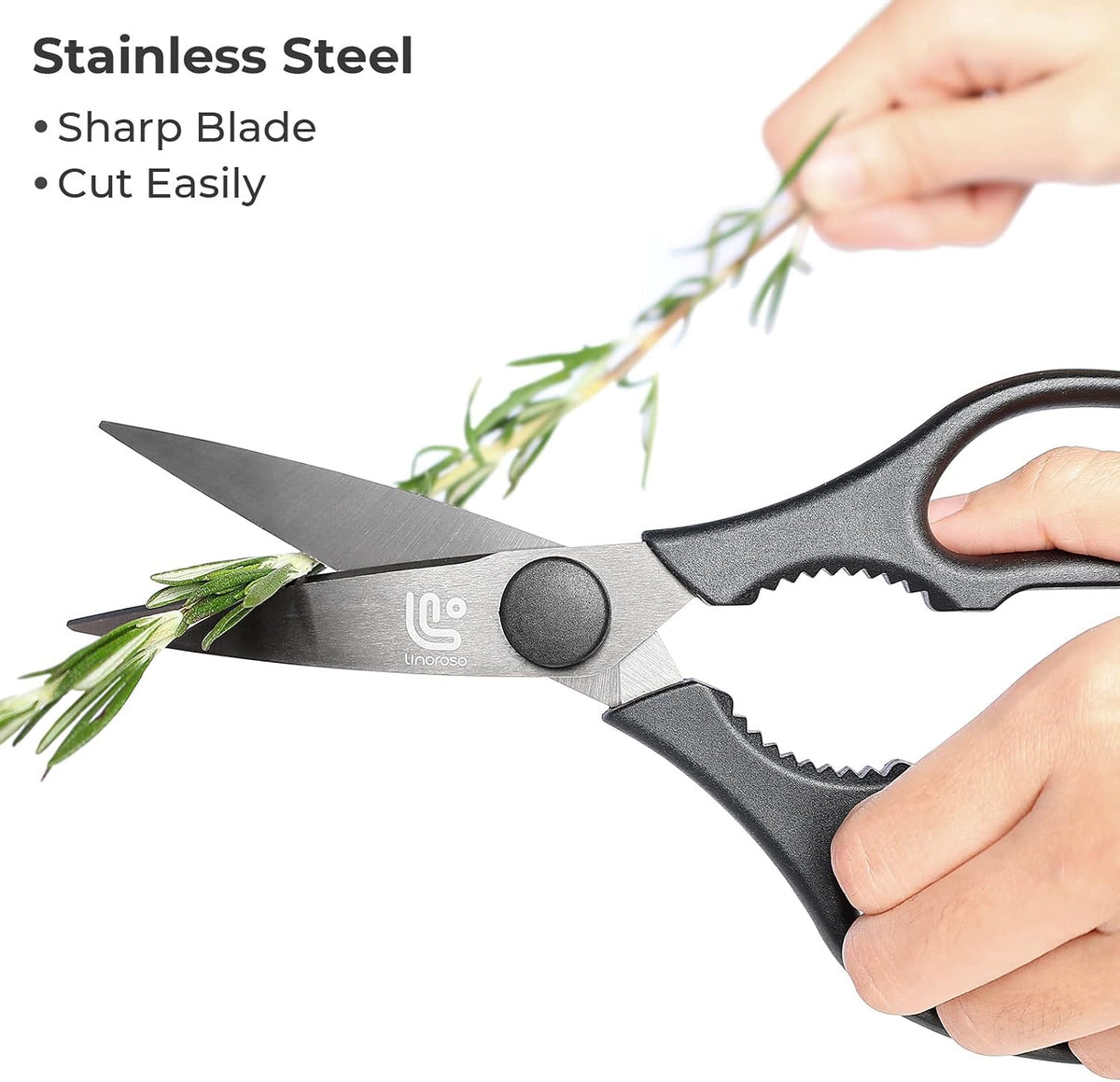Kitchen Scissors Heavy Duty Kitchen Shears with Magnetic Holder Made with Japanese Steel 4034, Multipurpose Ultra Sharp Cooking Scissors for Meat/Vegetables/BBQ/Herbs/Pizza (Graphic,Cow)