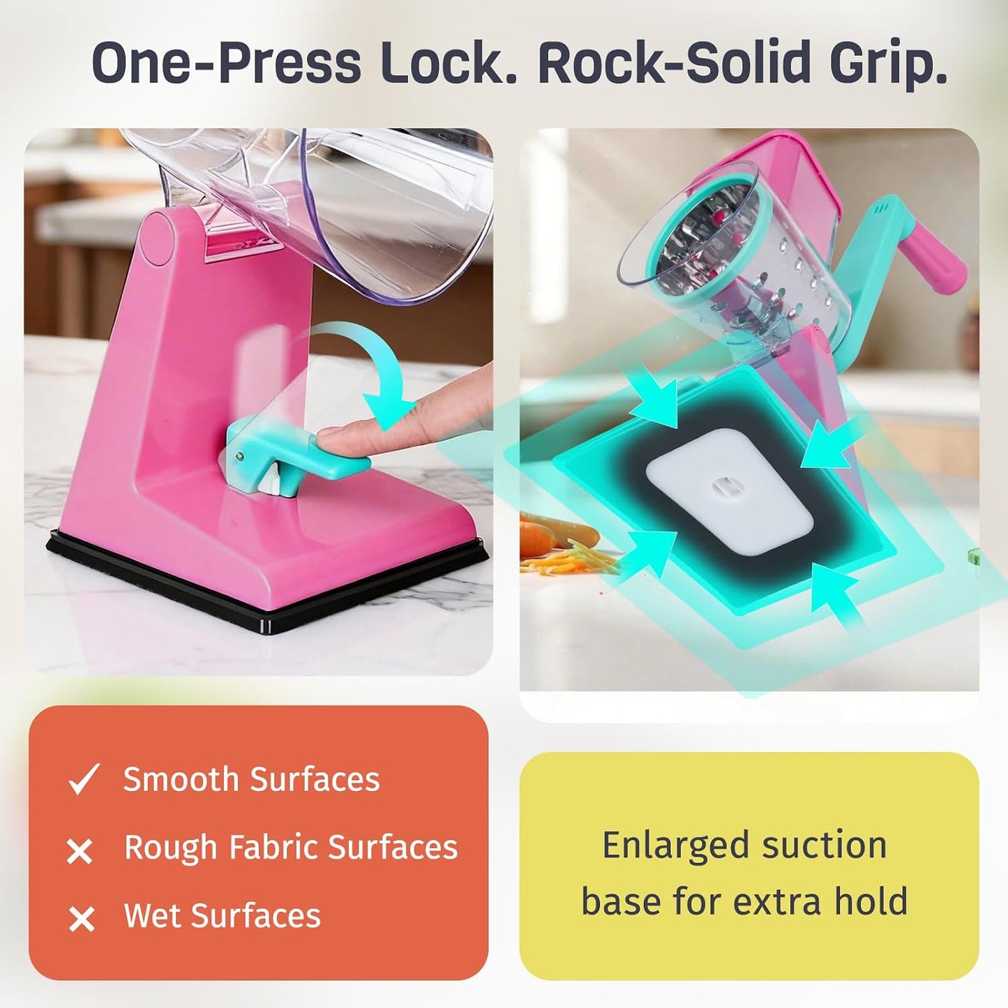 Rotary Cheese Grater, Upgraded Hand Crank Cheese Shredder with 3 Interchangeable Blades, Multi-purpose Kitchen Slicer Shredder for Cheese, Vegetable, Fruit, Nuts, Easy to Use & Clean, Black