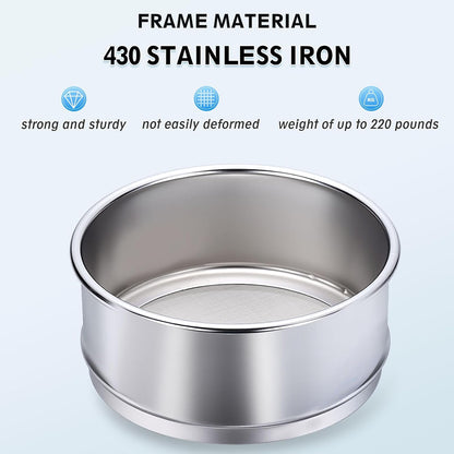 325 Mesh(0.045mm) Lab Sieve, 3.9"(10cm) Diameter Sifting Screen 304 Stainless Steel Wire Cloth Fine Mesh Sieve for Industrial Laboratory Home Soil Sifter Dry Sift Screens Hash - Colors C