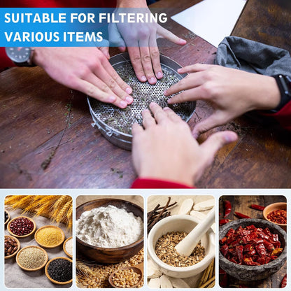 325 Mesh(0.045mm) Lab Sieve, 3.9"(10cm) Diameter Sifting Screen 304 Stainless Steel Wire Cloth Fine Mesh Sieve for Industrial Laboratory Home Soil Sifter Dry Sift Screens Hash - Colors C