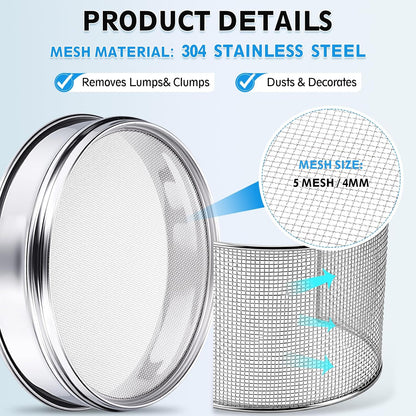 325 Mesh(0.045mm) Lab Sieve, 3.9"(10cm) Diameter Sifting Screen 304 Stainless Steel Wire Cloth Fine Mesh Sieve for Industrial Laboratory Home Soil Sifter Dry Sift Screens Hash - Colors C