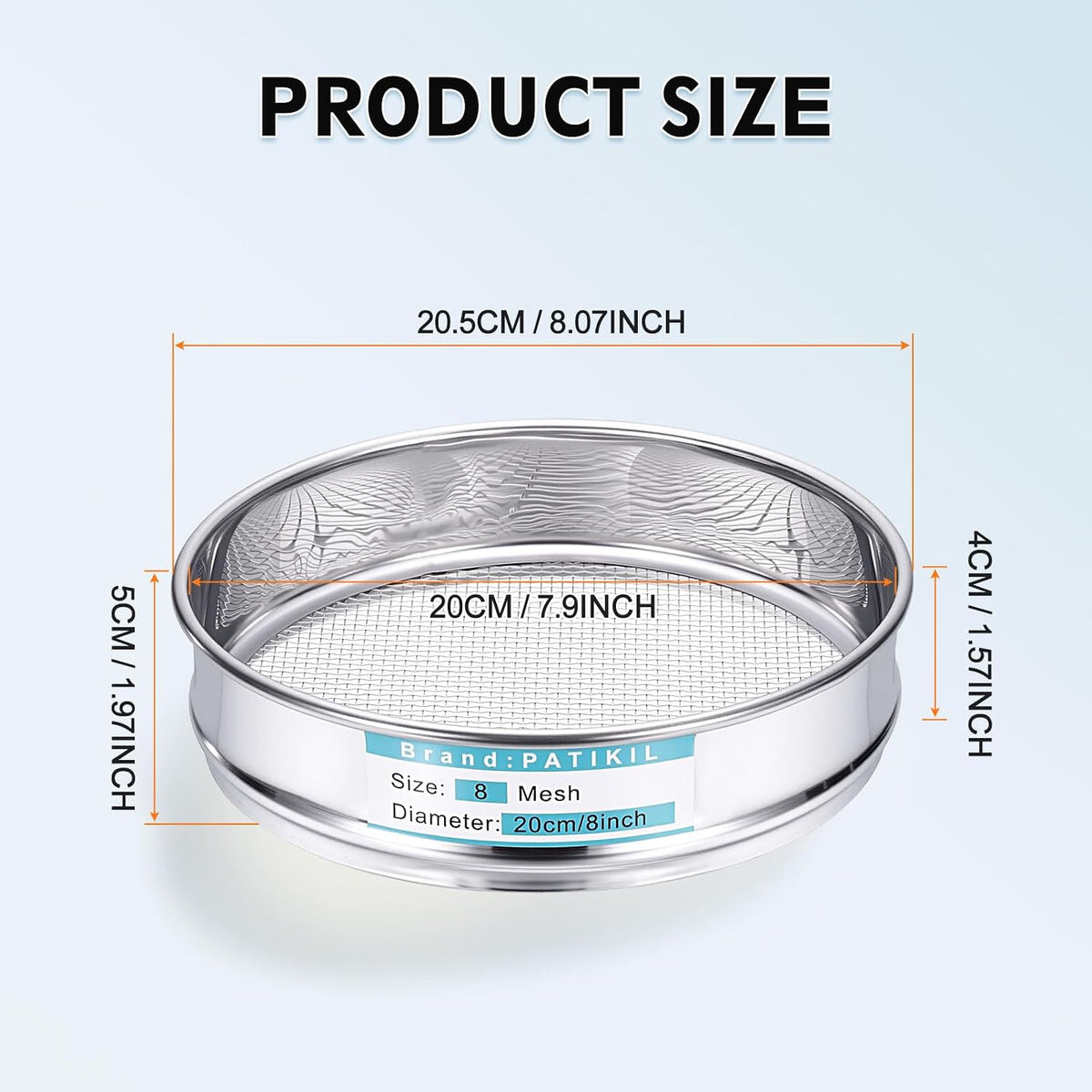 325 Mesh(0.045mm) Lab Sieve, 3.9"(10cm) Diameter Sifting Screen 304 Stainless Steel Wire Cloth Fine Mesh Sieve for Industrial Laboratory Home Soil Sifter Dry Sift Screens Hash - Colors C
