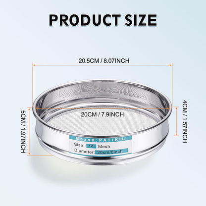 325 Mesh(0.045mm) Lab Sieve, 3.9"(10cm) Diameter Sifting Screen 304 Stainless Steel Wire Cloth Fine Mesh Sieve for Industrial Laboratory Home Soil Sifter Dry Sift Screens Hash - Colors C