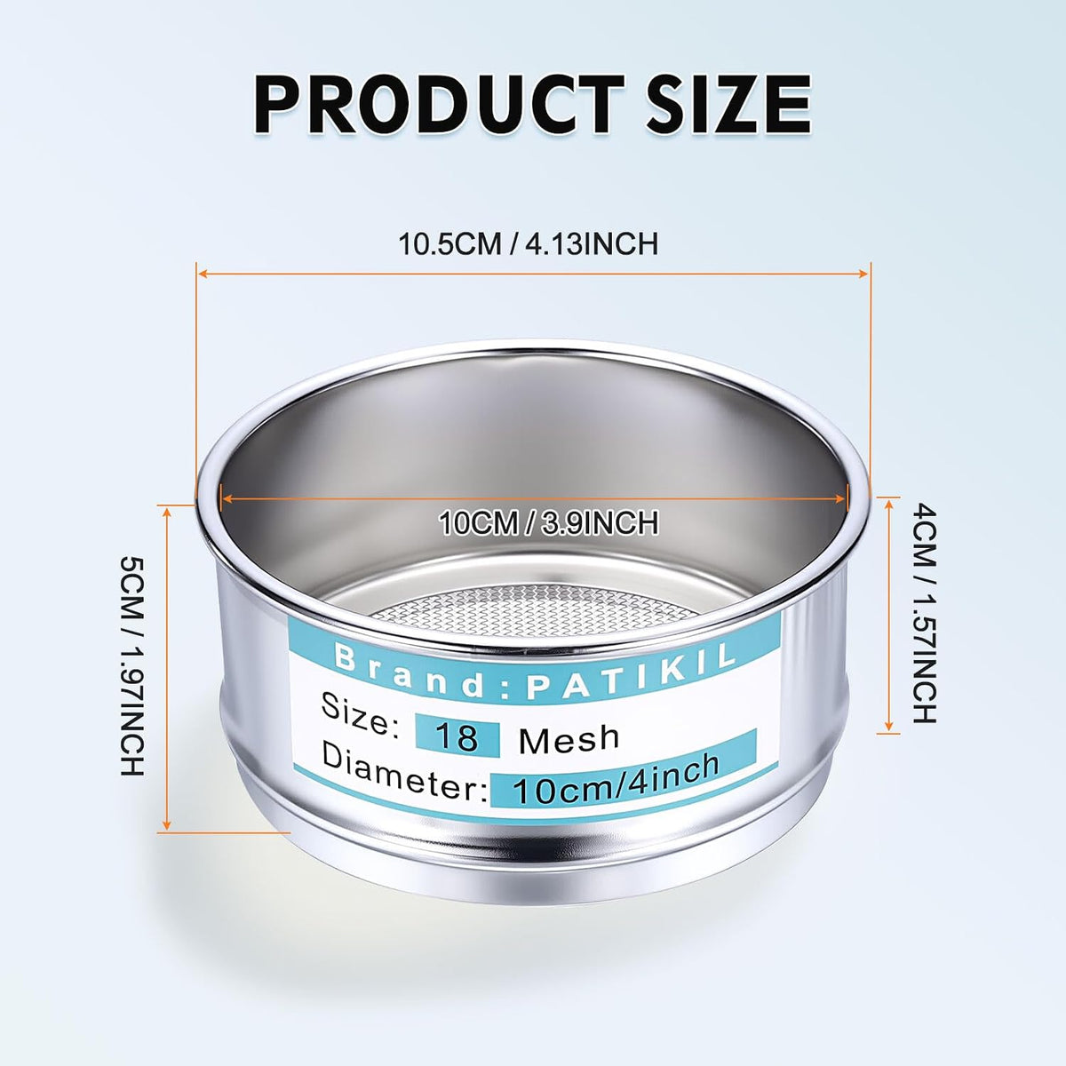 325 Mesh(0.045mm) Lab Sieve, 3.9"(10cm) Diameter Sifting Screen 304 Stainless Steel Wire Cloth Fine Mesh Sieve for Industrial Laboratory Home Soil Sifter Dry Sift Screens Hash - Colors C