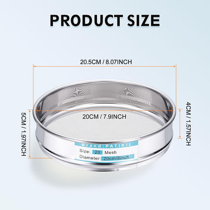 325 Mesh(0.045mm) Lab Sieve, 3.9"(10cm) Diameter Sifting Screen 304 Stainless Steel Wire Cloth Fine Mesh Sieve for Industrial Laboratory Home Soil Sifter Dry Sift Screens Hash - Colors C