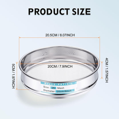 325 Mesh(0.045mm) Lab Sieve, 3.9"(10cm) Diameter Sifting Screen 304 Stainless Steel Wire Cloth Fine Mesh Sieve for Industrial Laboratory Home Soil Sifter Dry Sift Screens Hash - Colors C