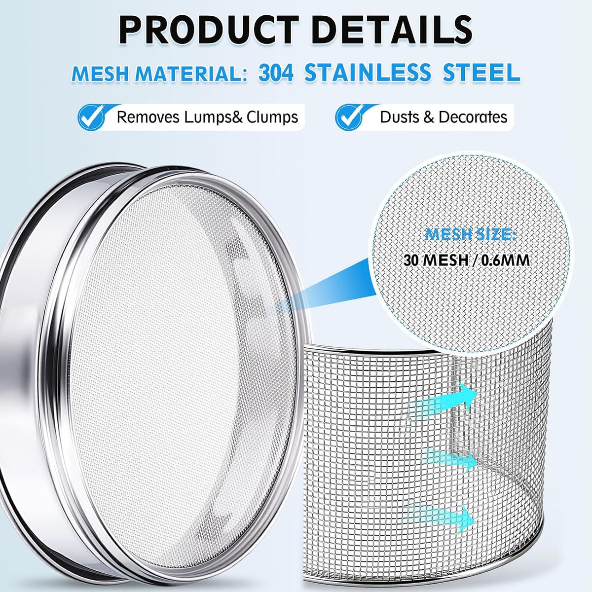 325 Mesh(0.045mm) Lab Sieve, 3.9"(10cm) Diameter Sifting Screen 304 Stainless Steel Wire Cloth Fine Mesh Sieve for Industrial Laboratory Home Soil Sifter Dry Sift Screens Hash - Colors C