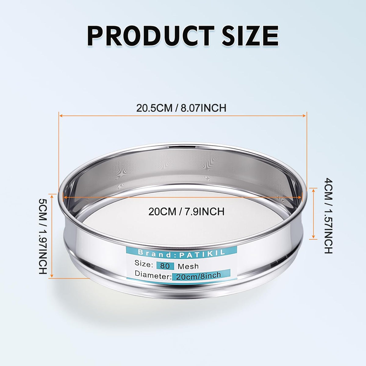 325 Mesh(0.045mm) Lab Sieve, 3.9"(10cm) Diameter Sifting Screen 304 Stainless Steel Wire Cloth Fine Mesh Sieve for Industrial Laboratory Home Soil Sifter Dry Sift Screens Hash - Colors C