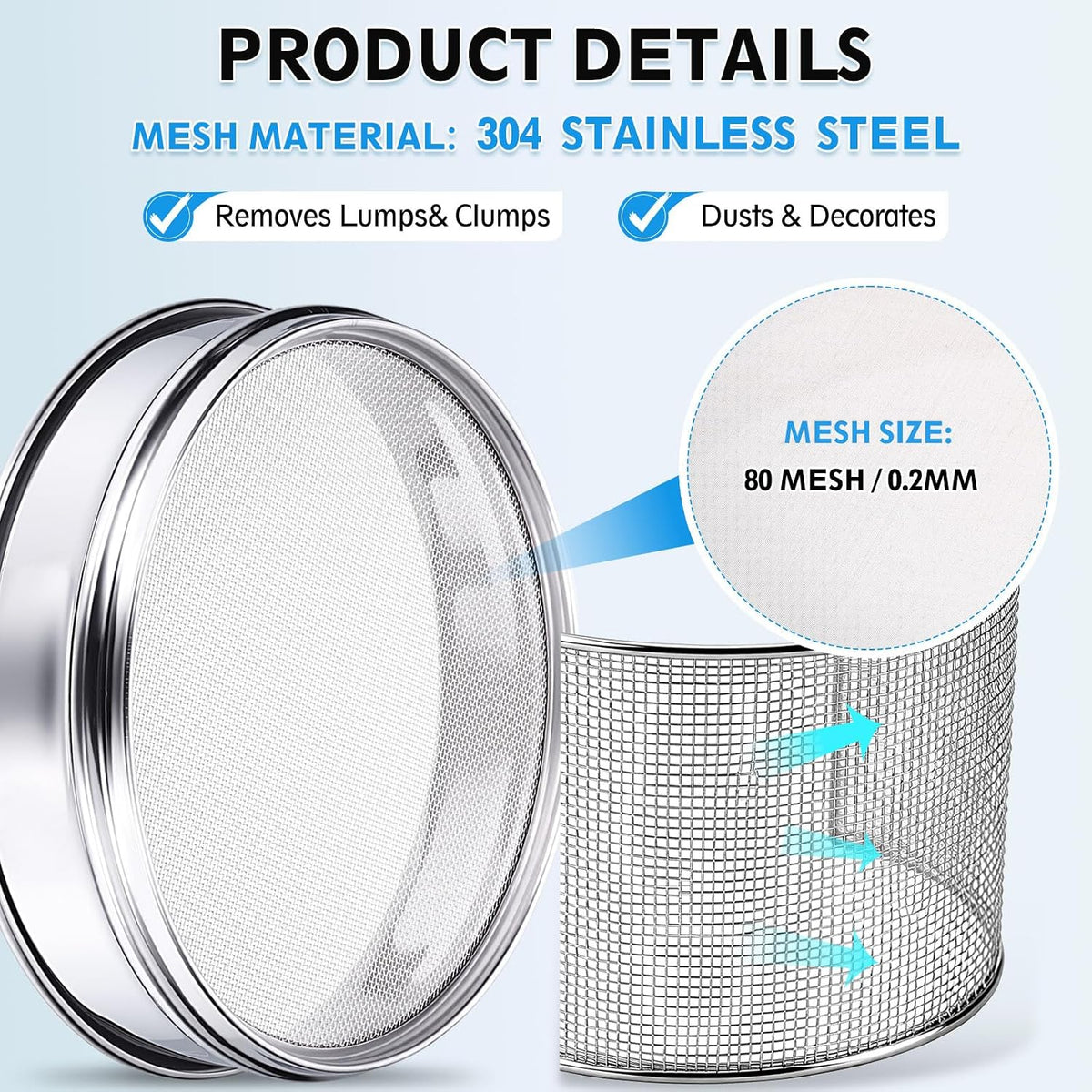 325 Mesh(0.045mm) Lab Sieve, 3.9"(10cm) Diameter Sifting Screen 304 Stainless Steel Wire Cloth Fine Mesh Sieve for Industrial Laboratory Home Soil Sifter Dry Sift Screens Hash - Colors C