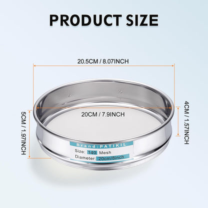 325 Mesh(0.045mm) Lab Sieve, 3.9"(10cm) Diameter Sifting Screen 304 Stainless Steel Wire Cloth Fine Mesh Sieve for Industrial Laboratory Home Soil Sifter Dry Sift Screens Hash - Colors C