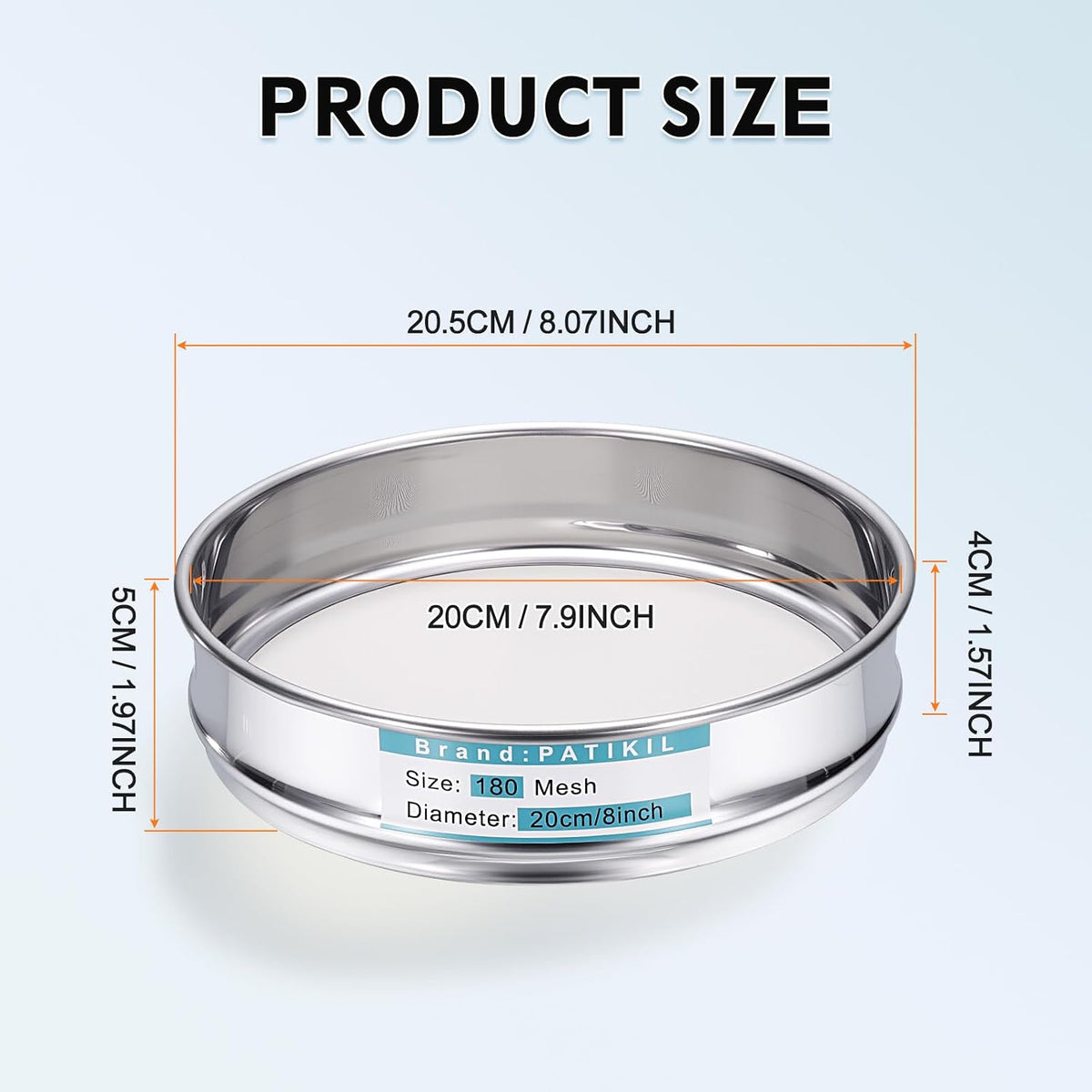 325 Mesh(0.045mm) Lab Sieve, 3.9"(10cm) Diameter Sifting Screen 304 Stainless Steel Wire Cloth Fine Mesh Sieve for Industrial Laboratory Home Soil Sifter Dry Sift Screens Hash - Colors C