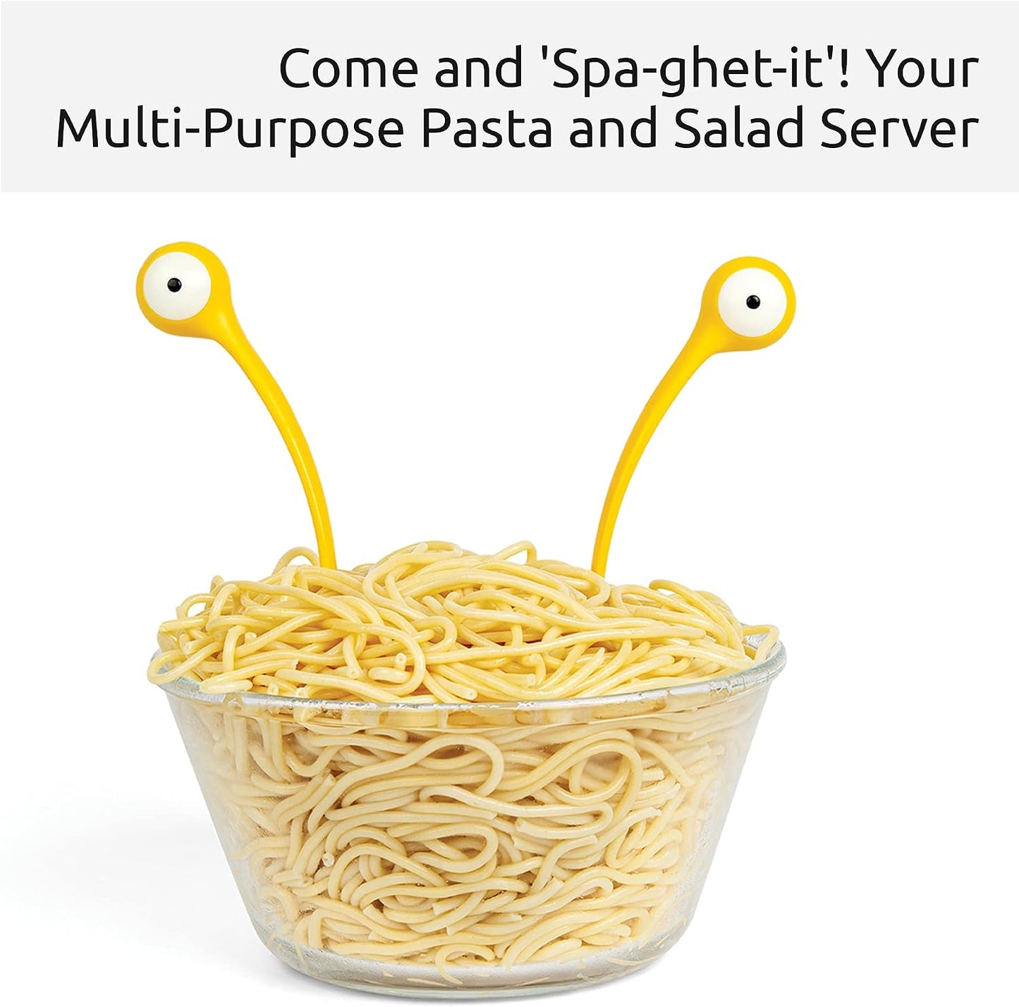 Pasta Monsters and Salad Servers - BPA-Free Fun Kitchen Gadgets - 100% Food Safe Salad Spoon and Fork Set - 11.93x 3.39 x 2.24 inch