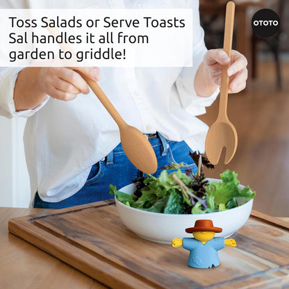 Pasta Monsters and Salad Servers - BPA-Free Fun Kitchen Gadgets - 100% Food Safe Salad Spoon and Fork Set - 11.93x 3.39 x 2.24 inch