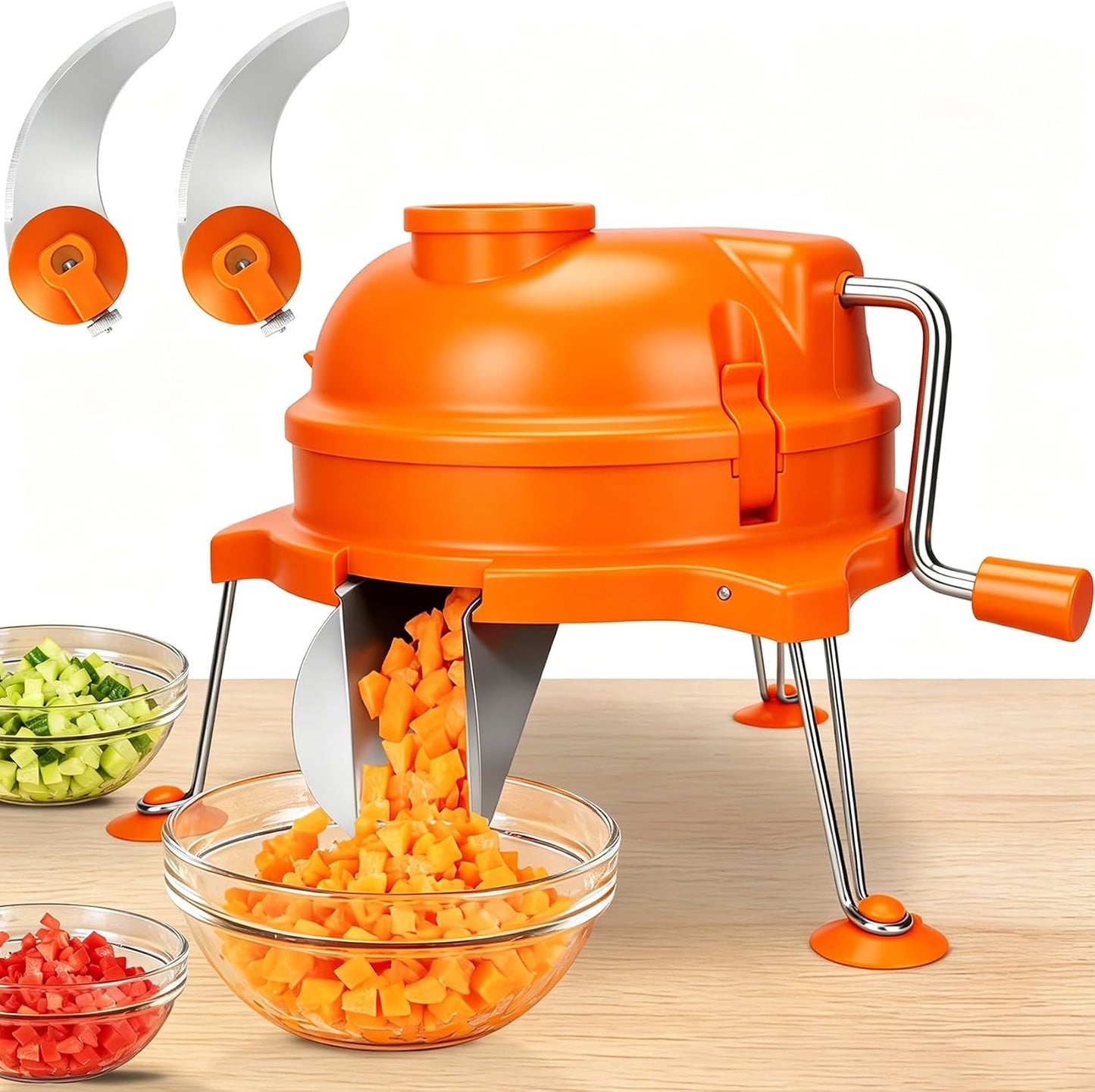 CL003 Dynacube Vegetable Dicer Commercial, 2 PCS Replaceable Blades for Dynamic, 1/4" x 1/4" Dynacube Dicer, Food-Grade 304 Stainless Steel Blades, Tomato Dicer, Potato Cuber, Vegetable Cube Cutter