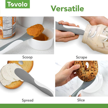 Tool for Kitchen Meal Prep to Scoop Spread Slice and Scrape,White/Gray