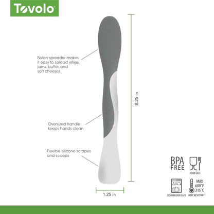 Tool for Kitchen Meal Prep to Scoop Spread Slice and Scrape,White/Gray