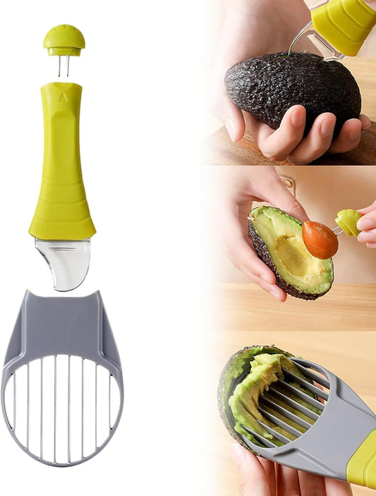 Avocado Slicer Tool 3 in 1, Avocado Cutter Tool, Avocado Peeler - 3-in-1: Slice/Pit/Scoop, Safe & Easy for All Ages, Slides into Drawer, Great Gift for Friends/Colleagues - Avacado Tool