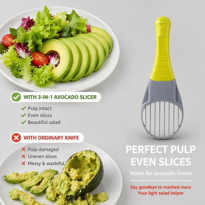 Avocado Slicer Tool 3 in 1, Avocado Cutter Tool, Avocado Peeler - 3-in-1: Slice/Pit/Scoop, Safe & Easy for All Ages, Slides into Drawer, Great Gift for Friends/Colleagues - Avacado Tool