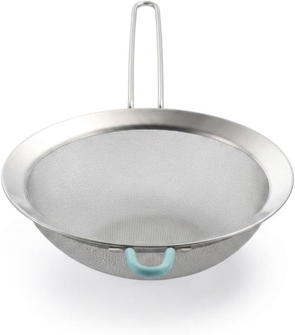 3 inches 304 Stainless Steel Fine Mesh Strainers for Kitchen, Colander-Skimmer with Handle, Metal Sieve Sifters for Food, Rice, Oil, Noodles, Fruits, Vegetable, Tea Strainer