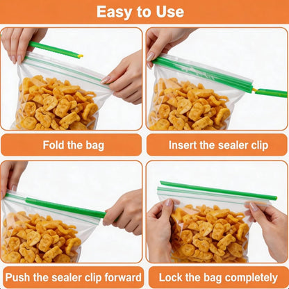 49 PCS Chip Clips & Bag Sealers, Reusable Food Bag Clips with 7 Sizes | Reusable Bag Clips for Food with 7 Assorted Sizes,Airtight & Watertight Food Bag Sealing Clips, Plastic Bag Sealers for Chips
