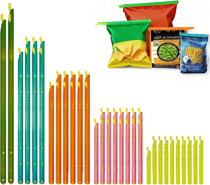 49 PCS Chip Clips & Bag Sealers, Reusable Food Bag Clips with 7 Sizes | Reusable Bag Clips for Food with 7 Assorted Sizes,Airtight & Watertight Food Bag Sealing Clips, Plastic Bag Sealers for Chips