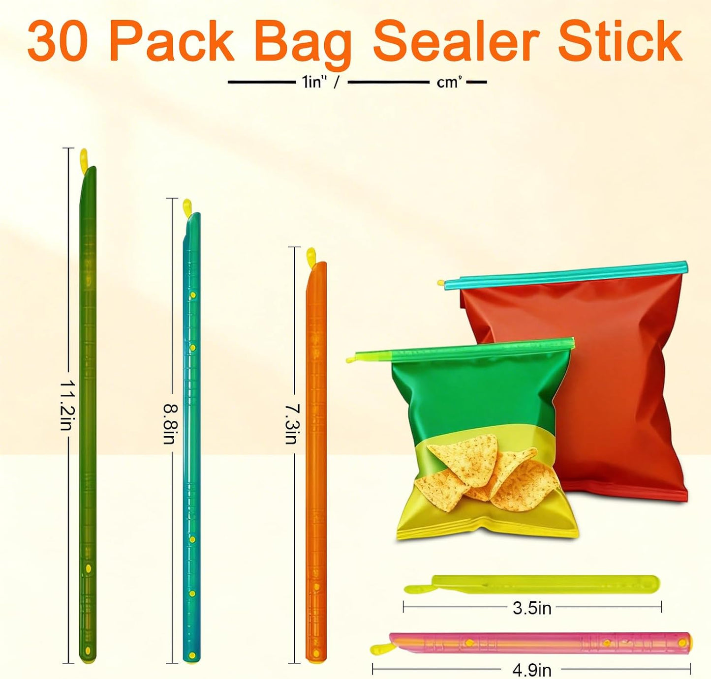 49 PCS Chip Clips & Bag Sealers, Reusable Food Bag Clips with 7 Sizes | Reusable Bag Clips for Food with 7 Assorted Sizes,Airtight & Watertight Food Bag Sealing Clips, Plastic Bag Sealers for Chips