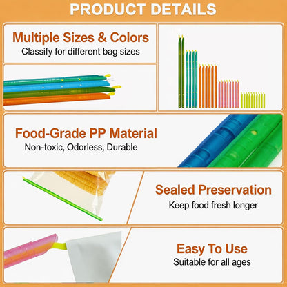 49 PCS Chip Clips & Bag Sealers, Reusable Food Bag Clips with 7 Sizes | Reusable Bag Clips for Food with 7 Assorted Sizes,Airtight & Watertight Food Bag Sealing Clips, Plastic Bag Sealers for Chips