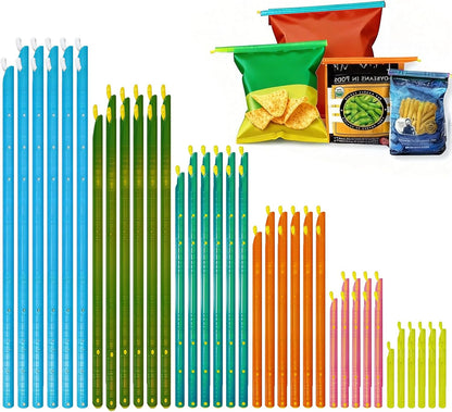 49 PCS Chip Clips & Bag Sealers, Reusable Food Bag Clips with 7 Sizes | Reusable Bag Clips for Food with 7 Assorted Sizes,Airtight & Watertight Food Bag Sealing Clips, Plastic Bag Sealers for Chips