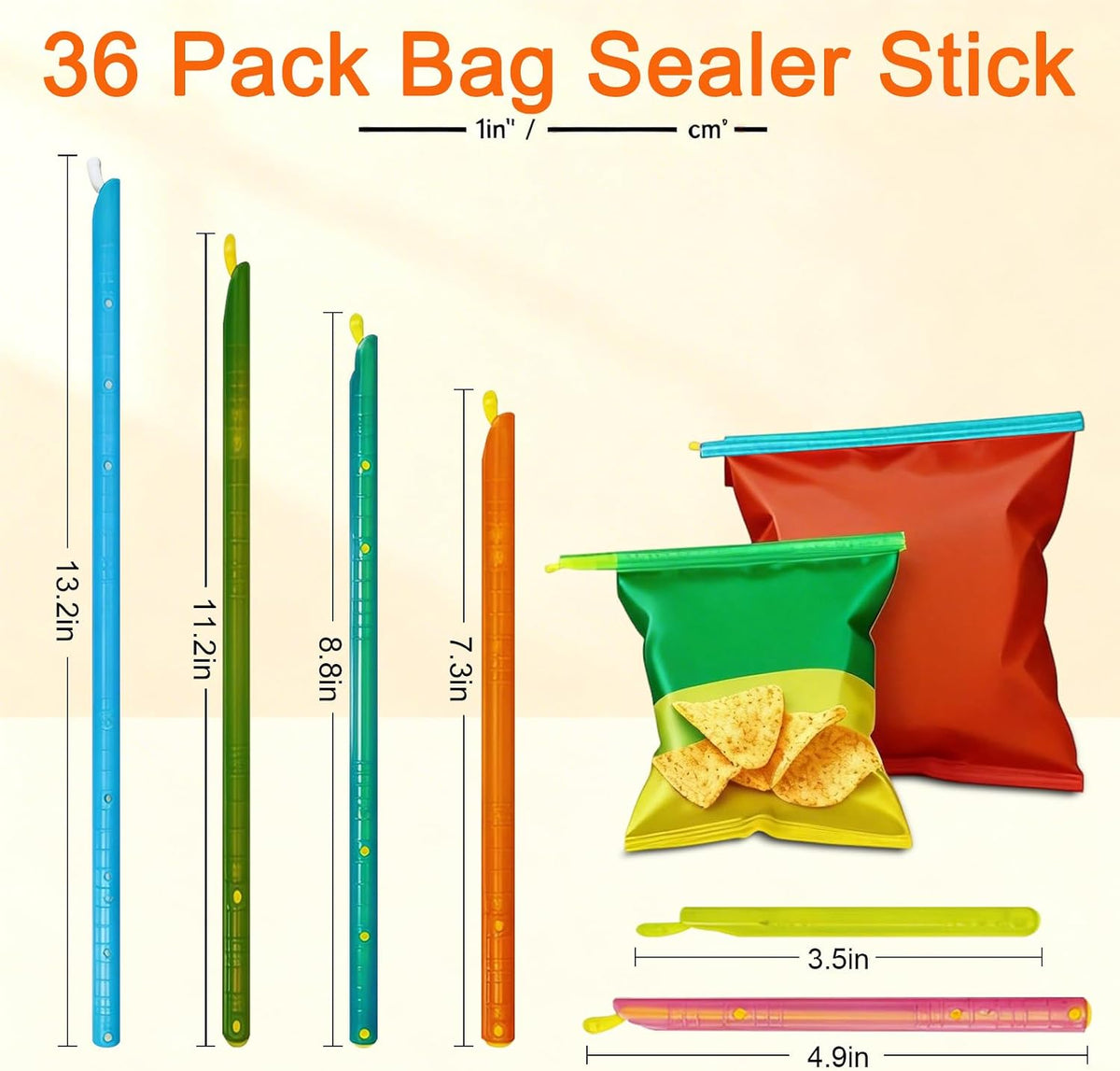 49 PCS Chip Clips & Bag Sealers, Reusable Food Bag Clips with 7 Sizes | Reusable Bag Clips for Food with 7 Assorted Sizes,Airtight & Watertight Food Bag Sealing Clips, Plastic Bag Sealers for Chips