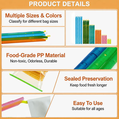49 PCS Chip Clips & Bag Sealers, Reusable Food Bag Clips with 7 Sizes | Reusable Bag Clips for Food with 7 Assorted Sizes,Airtight & Watertight Food Bag Sealing Clips, Plastic Bag Sealers for Chips