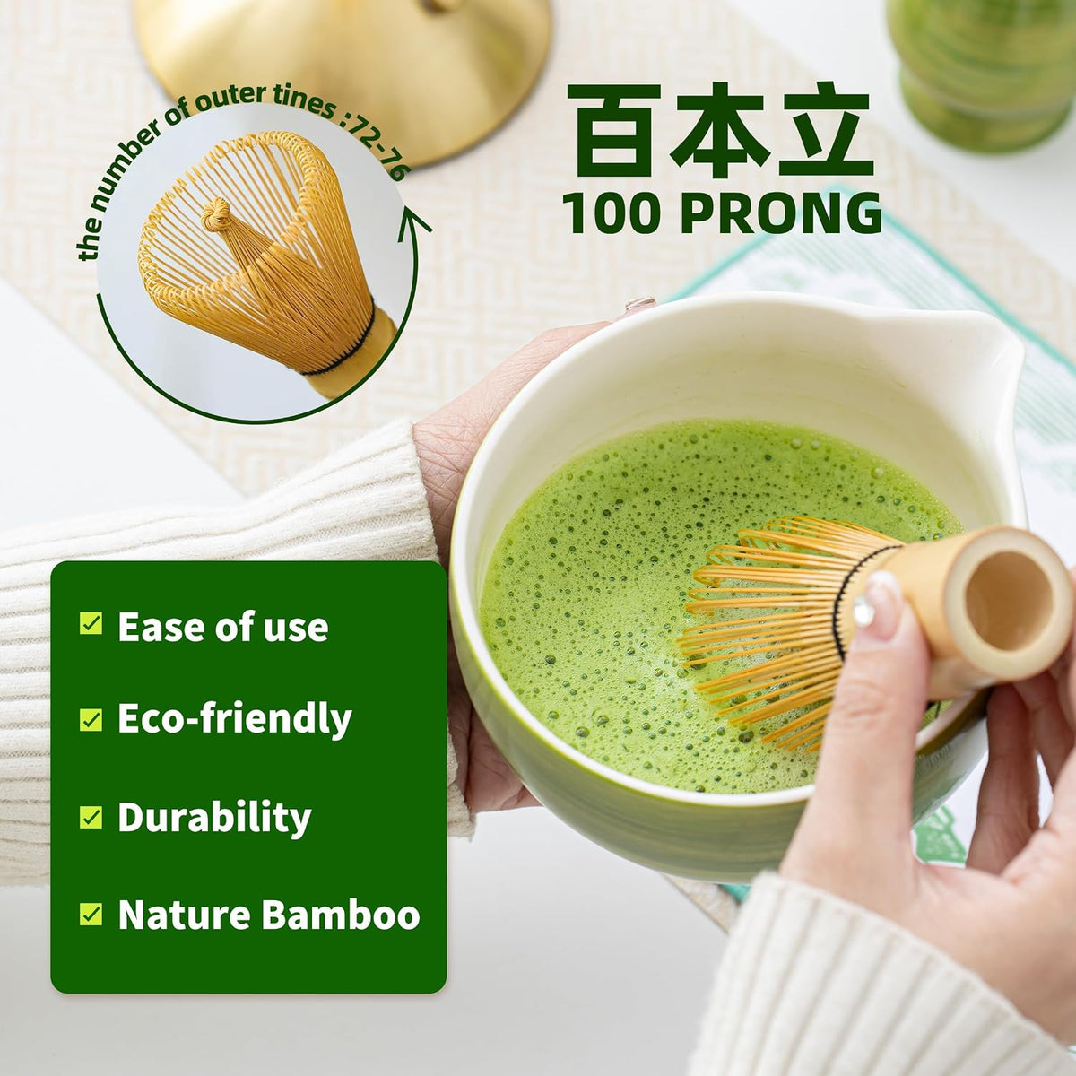 Matcha Whisk Set,7 Pcs Matcha Set Blue,Matcha Kit for Ceremony,480 ML Ceramic Bowl(chawan) with Spout,Bamboo Whisk(100 prong) and Holder,Tradition Tea Set,Gift for Matcha Lovers