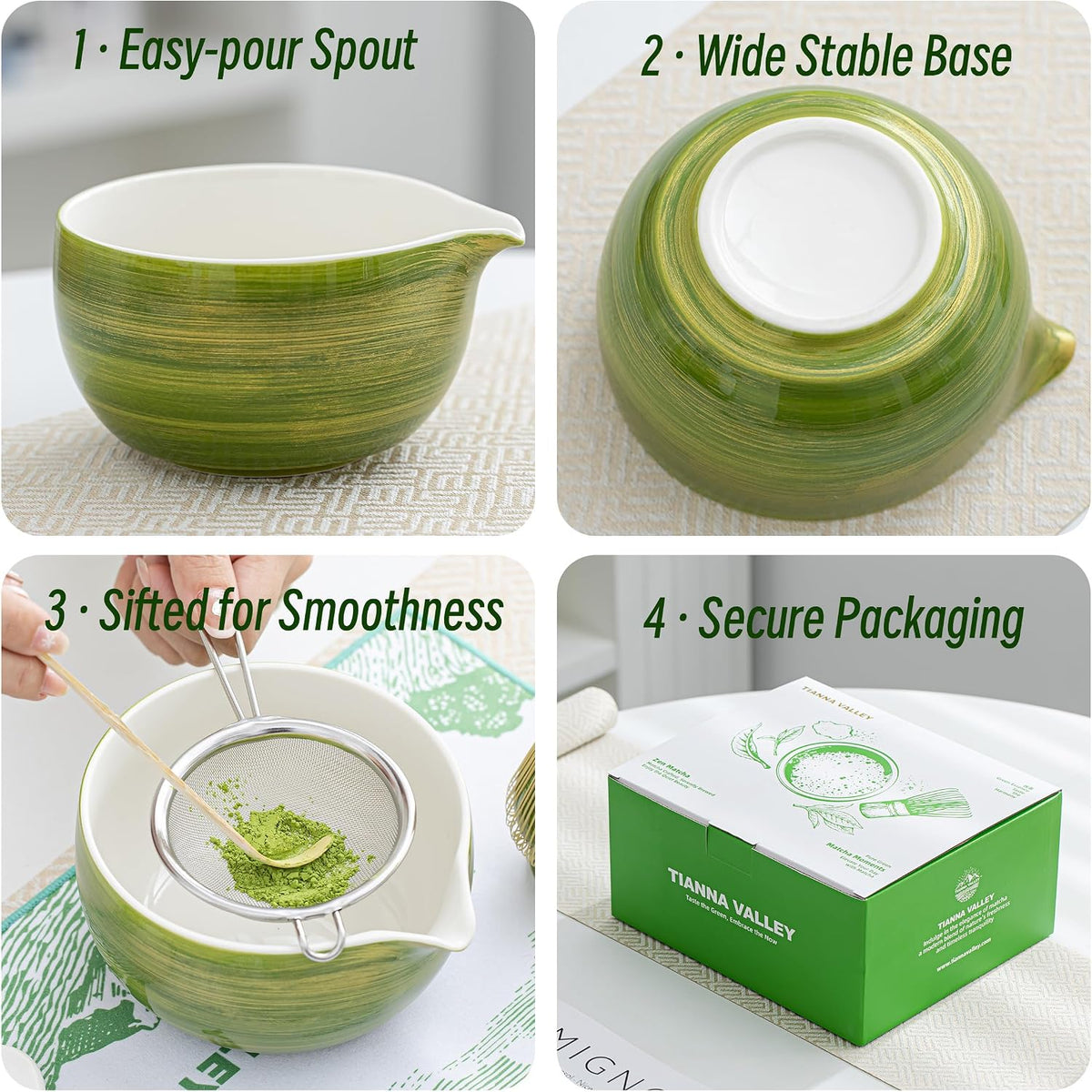 Matcha Whisk Set,7 Pcs Matcha Set Blue,Matcha Kit for Ceremony,480 ML Ceramic Bowl(chawan) with Spout,Bamboo Whisk(100 prong) and Holder,Tradition Tea Set,Gift for Matcha Lovers