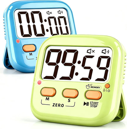 2 Pack Digital Timer for Kids Teacher Classroom Kitchen Office