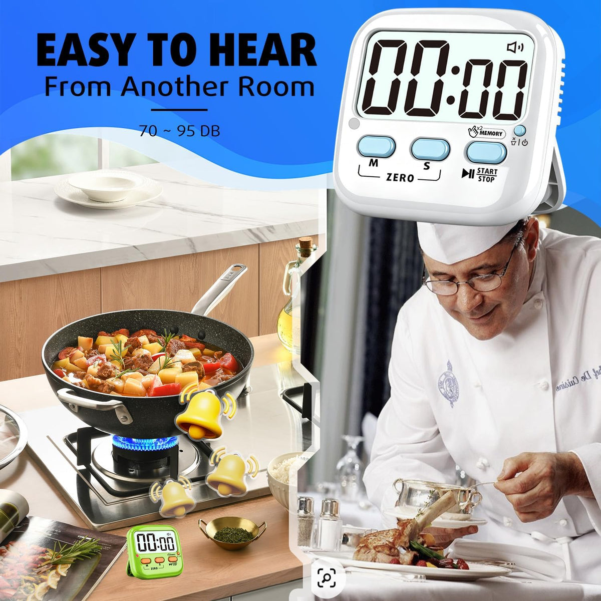 2 Pack Digital Timer for Kids Teacher Classroom Kitchen Office