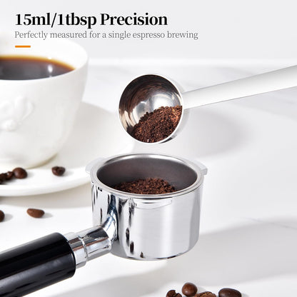 5.98in Long Handle Coffee Scoop for Ground Coffee, 2Tbsp/30ml | 18/8 Stainless Steel 2 Tablespoon Measuring Spoon, Metal Tbsp Scooper for Coffee Bean, Powder, Protein, Tea, Jar, Container