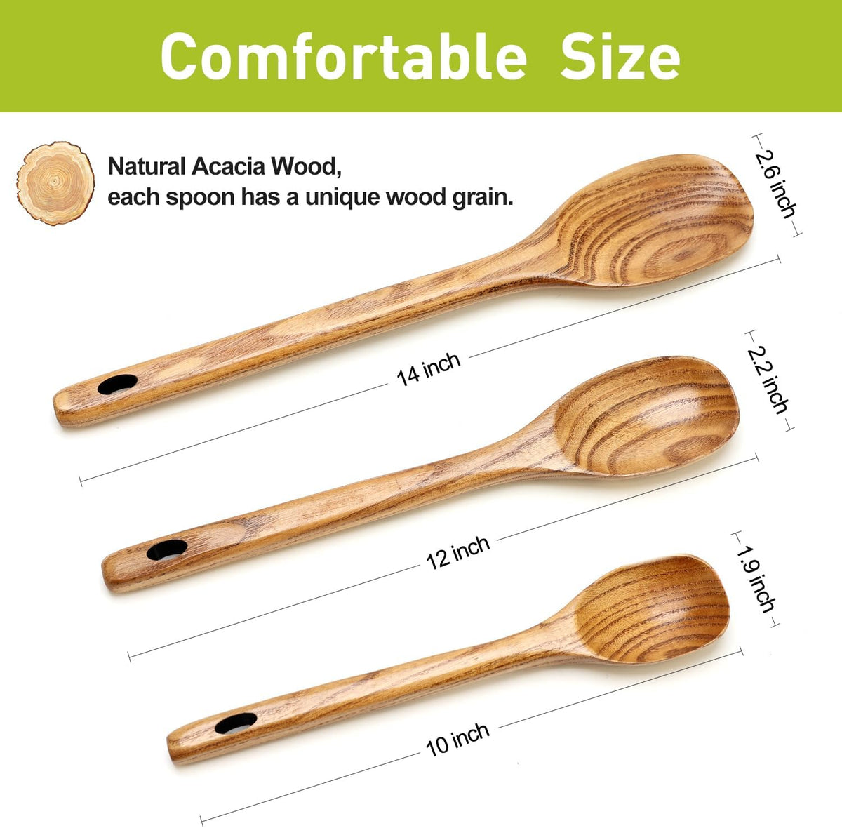 3Pcs Wooden Ladles Serving Spoon Non Toxic Soup Ladle Wood Cooking Spoons | Wood Spoons for Cooking Ladel Large Spoon Kitchen Tools Ladles Big Spaghetti Spoon Laddle Soup Spoons Teak Round Deep Ladle