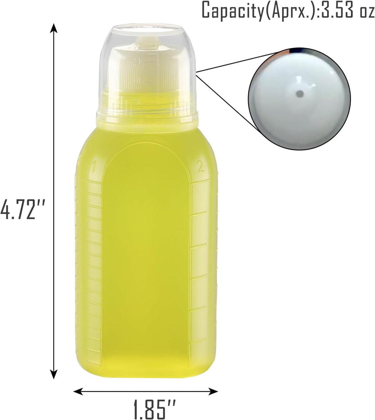 6pcs 3.4 oz Salad Dressing Container to Go, Leak Proof Travel Size Salad Dressing Bottles for Lunch with Screw Cap, Small Condiment Containers with Lid
