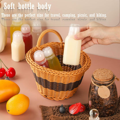 6pcs 3.4 oz Salad Dressing Container to Go, Leak Proof Travel Size Salad Dressing Bottles for Lunch with Screw Cap, Small Condiment Containers with Lid